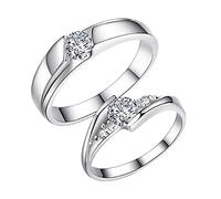 GGYTMQL Sterling Metal Open Finger Ring S925 Letras de la Pareja Actividad Apertura de Metal Sterling Metal Simple Regalos de cumpleaños para el Anillo de Amantes, Abertura Ajustable