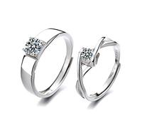 GGYTMQL Sterling Metal Open Finger Ring S925 Sterling Metal Pareja Amor Amo en Forma de corazón Anillo Anima CONFESSIÓN CONFESSIÓN JEDIO DE Boda JEDIA DE REFECTOS FEMENOS para Anillo DE Amol