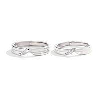 GGYTMQL Sterling Metal Open Finger Ring S925 Sterling Metal Pareja Anillo Personalidad Simple Regalos de Anillo de Pareja Abierta para Anillo de Amantes, Abertura Ajustable