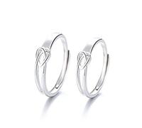 GGYTMQL Sterling Metal Open Finger Ring S925 Sterling Metal Wave Pareja Anillas Men y Mujeres Personalidad Abierta Anillo Joyería de Mano, Regalos para Anillo de Amantes, Abertura Ajustable (Abertura