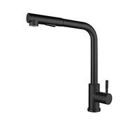 GGYTMQL Sullido Fregadero de la cocina grifo plateado plateado de acero inoxidable de acero inoxidable de un solo manejo de toque fría rociador de toque de toque grifos giratorios giratorios (negro)