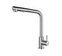 GGYTMQL Sullido Fregadero de la cocina grifo plateado plateado de acero inoxidable de acero inoxidable de un solo manejo de toque fría rociador de toque de toque grifos giratorios giratorios (negro)