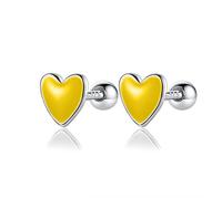 GGYTMQL Sweet Glaze Heart Torning Pendientes para Mujeres Joyas Finas de Boda
