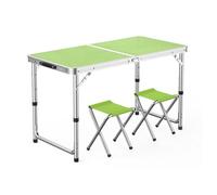 GGYTMQL Taburete de Picnic y Aires de Campamento Plegable portátil Conjunto de 3 Mesa de jardín Ajustable Plegable con Taburete de césped de Tela Oxford para jardín al Aire Libre