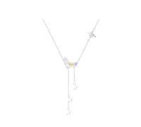 GGYTMQL Tassel Crystal Moon Star Bead Charm Collar Collar de Gargantilla para niñas Joyas de Boda