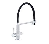 GGYTMQL Tire de grifo de cocina, oro cepillado 360 giratoria de agua pura de agua Pure Filtro para cocina, toque de mezclador de agua de purificación, cromo (oro cepillado)