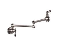 GGYTMQL Toque de cocina simple y fría latón sólido, grifo de cocina de relleno de olla de pared con brazo oscilante de doble articulación estirable, cromo (cromo)