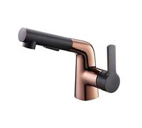 GGYTMQL Toque de mezcladora de fregadero, grifo de cocina Aleación de zinc de salida 2 modos giratorios de oro rosa caliente y frío