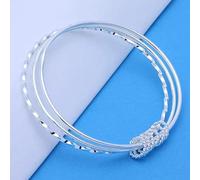 GGYTMQL Tres círculos Braceletas de brazaletes para mujeres Boda