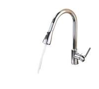 GGYTMQL Tres de latón de tres funciones de tres funciones de agua fría y caliente de agua fría Cocina de encimera montado en la mezcla de grifo de la batería (negro-01)