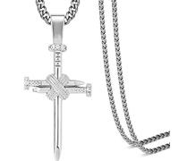GGYTMQL TUHE HIP HOP NAGE CROSS Collar con colgante para hombres y mujeres, chapado en oro de 18 quilates, AAA CZ ECED SIMULATION DIAMOND ACCEN