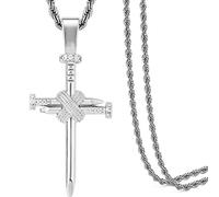 GGYTMQL TUHE HIP HOP NAGE CROSS Collar con colgante para hombres y mujeres, chapado en oro de 18 quilates, AAA CZ ECED SIMULATION DIAMOND ACCEN