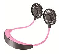 GGYTMQL Ventilador de Cuello Colgante, Mini Ventilador portátil USB Hands Free Personal Fan Hanging Neck-Orange (Rosa)