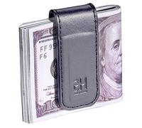 GH GOLD HORSE Clip magnético delgado para dinero de piel auténtica para hombre, Gris, Mediano, Minimalista