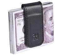 GH GOLD HORSE Clip magnético Delgado para Dinero, Tarjetero de Piel auténtica para Hombres, Negro, M, Delgado