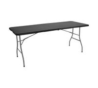 GH91 Garden House Garage 91 Mesa Catering Rectangular Portatil Plegable Negra 180 cm, Resina, One Size