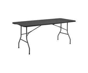 GH91 Garden House Garage 91 Mesa Catering Rectangular Portatil Plegable Negra 180 cm, Resina, One Size