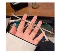 GHARAZ Gafas de Lectura con Montura Grande para Mujer, Sin Montura, Gafas para Presbicia Anti Luz Azul (Color : Gold, Size : 2.0+)