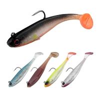 Ghazpmuk 5 Piezas Paddle Tail Soft Señuelos de Pesca, Señuelos Pesca, Señuelos Blandos, Señuelos de Pesca Biónicos, Señuelos de Pesca Blando, Señuelos Artificiales, para Lubina, Sábalo, Lucio, Trucha