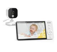 GHB Camara Vigilancia Bebe 5" 720P IPS Vigilabebes con Camara, Recargable VOX, 4 Zoom Visión Nocturna, Despertador, Conversación Bidireccional Escucha Bebes