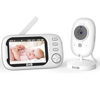 GHB Camara Vigilancia Bebe Vigilabebes con Camara con Pantalla de IPS 3.5" 720P, Batería de 2000mAh Visión Nocturna Comunicación Bidireccional VOX Escucha Bebes