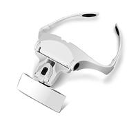 GHB Lupa con luz LED con Cinco Lentes Intercambiables 1.0 x 1.5 x 2.0 x 2.5 x 3.5X Cabeza Ajustable