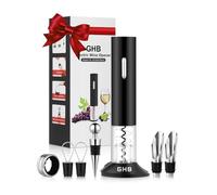 GHB Sacacorchos Eléctrico Abridor de Botellas Eléctrico con Cortador de Papel/Vertedor/Tapón de Vacío/Aerator/Anillo de Vino Funciona con Batería