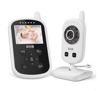 GHB Vigilabebés con cámara de vídeo para bebé, 2,4 GHz, función de intercomunicación ECO, larga duración de la batería, visión nocturna, sensor de temperatura, canciones de cuna