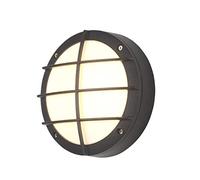 GHBSDNEPP Aplique de Pared Led para Exteriores Ip54, Redondo, de Aluminio Y, Color Negro. Lámpara de Techo Empotrada para Jardín, Patio Y Baño./1 Unidad