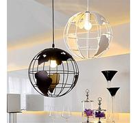 GHBSDNEPP Creative Cbar Restaurante Dormitorio Globo Araña Luz de Hierro Forjado Industrial Retro Creativo Único Restaurante Bar Araña/Black