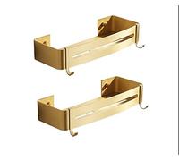 GHBSDNEPP Estantes Flotantes de Esquina de Baño, Estantes de Ducha de Oro Cepillado, Estante de Almacenamiento Triangular para Baño, Estante de Almacenamiento Montado en la Pared, Perforación, para/Cu