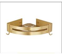 GHBSDNEPP Estantes Flotantes de Esquina de Baño, Estantes de Ducha de Oro Cepillado, Estante de Almacenamiento Triangular para Baño, Estante de Almacenamiento Montado en la Pared, Perforación, para/Es