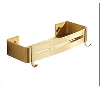 GHBSDNEPP Estantes Flotantes de Esquina de Baño, Estantes de Ducha de Oro Cepillado, Estante de Almacenamiento Triangular para Baño, Estante de Almacenamiento Montado en la Pared, Perforación, para/Cu