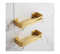 GHBSDNEPP Estantes Flotantes para Baño, Esquina, Ducha, Estante de Baño, Estante de Baño Montado en la Pared, Soporte de Champú de Aluminio Dorado Cepillado, Organizador de Cosméticos, Estante/S Oro C