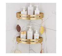 GHBSDNEPP Estantes Flotantes para Baño, Esquina, Ducha, Estante de Baño, Estante de Baño Montado en la Pared, Soporte de Champú de Aluminio Dorado Cepillado, Organizador de Cosméticos, Estante/R Oro C