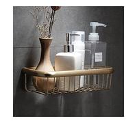 GHBSDNEPP Estantes Flotantes para Montar en la Pared, Estante de Almacenamiento de Baño Dorado Cepillado, Cesta de Ducha, Soporte de Ducha de Latón, Estante de Ducha de 45 cm/35 cm