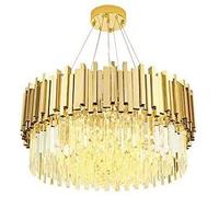 GHBSDNEPP Lámpara de Araña Yicamerican Minimalist Crystal Light, Lámpara de Techo Led de Cristal Retro Dorada para Sala de Estar, Restaurante, Hotel, Lámpara Colgante para Dormitorio, Comedor, Pasillo