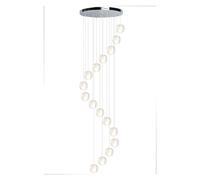 GHBSDNEPP Lámpara de Techo de 16 Luces, Candelabro de Cristal, Lámparas Colgantes de Techo Alto en Espiral, Lámpara de Techo con Cúpula de Vidrio Espumeado, Lámpara de Techo Empotrada para Iluminación