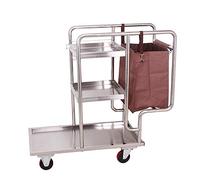 GHCXY Carros Móviles, Carro de la Sirviendo para el Hogar Carrito de Limpieza de Acero Inoxidable de Acero Inoxidable con Ruedas Silenciosas, Carrito de Servicio de Hoteles Multifunción con Bolsa/Rue