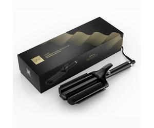 ghd Triple Wave - Tenacilla Profesional con Tres Cilindros Ergonómicos de 32mm, Ondas Surferas y Duraderas - Para Todo Tipo de Cabello - (Enchufe Europeo)
