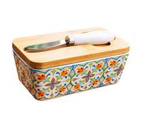 Ghee Holder - Porcelain Butter Crock, Sealed Butter Preserver, Food Storage Butters Case Container | Kitchen Butters Keeper Organizer, Container for Counter Serving Baking Cooking Dining Accessories