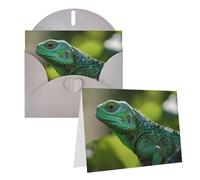 GHENBLT Tarjetas de felicitación con sobres, tarjetas de felicitación de feliz cumpleaños, tarjetas de lagarto verde, tarjetas en blanco para todas las ocasiones, bodas, tarjetas de agradecimiento y