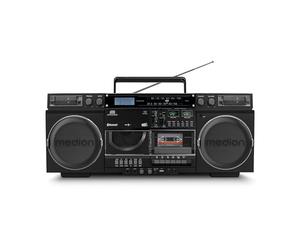 Ghetto Blaster - Medion - Vintage - Dab+ - Cd/cassetta/usb/mp3 - 2x10w Rms - Nero