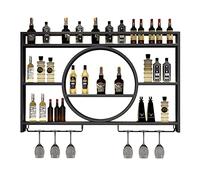 GHFXSCV Botelleros de Pared: Elegante botellero de Bar y Estante para Copas, portabotellas de Hierro Multifuncional para la decoración de la Cocina, Ideal para Botellas de Licor y Copas de