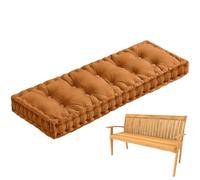GHFXSCV Cojín de Banco de Terciopelo de 10 cm de Grosor con asa, Suave para Exterior e Interior, Ideal para Patio, Entrada, jardín y Silla, Color Tierra, 170 x 40 cm.