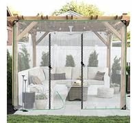 GHFXSCV Cortina Exterior de PVC Transparente e Impermeable con Puerta con Cremallera para jardín o pérgola - Tamaño Personalizable 4x2,8 m (13,1x9,1 pies) - Transparente para cerramiento de Patio