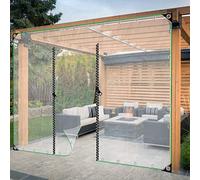 GHFXSCV Cortinas para Exteriores, PVC Transparente Impermeable de 0,3 mm con Puerta con Cremallera, Ideales para pérgola, cobertizo, jardín, Porche - 5,5 x 3 m (18 x 9,8 pies) Cubierta Resistente a