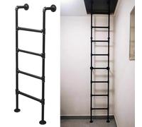 GHFXSCV Escalera de Emergencia Resistente para Hueco de Ventana | Escalera de Escape de Incendios de Hierro Forjado Negro | Escaleras de Seguridad para Subir | Escaleras metálicas de Pared