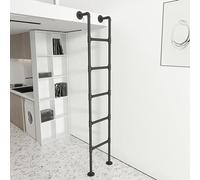 GHFXSCV Escalera de Salida Negra para Pozo de Ventana de sótano, Escalera de Metal montada en la Pared para Loft de casa, Escalera de Salida de Entrada, Escalera de Escape de Incendios par