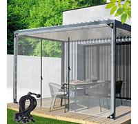 GHFXSCV Lona Impermeable Transparente con Puerta con Cremallera para pérgola - Panel de PVC Duradero para Porche, toldo, protección Exterior, Cubierta Resistente a la Intemperie.